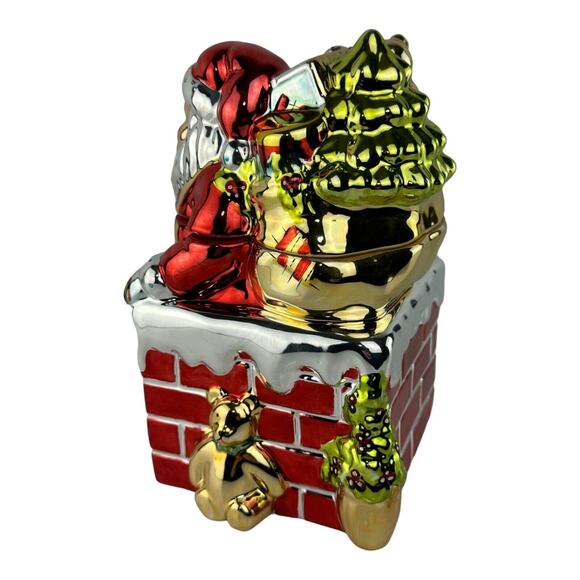 Portmeirion Studio A Christmas Story Santa Treat Jar Ceramic Metallic Glaze - Picture 7 of 16